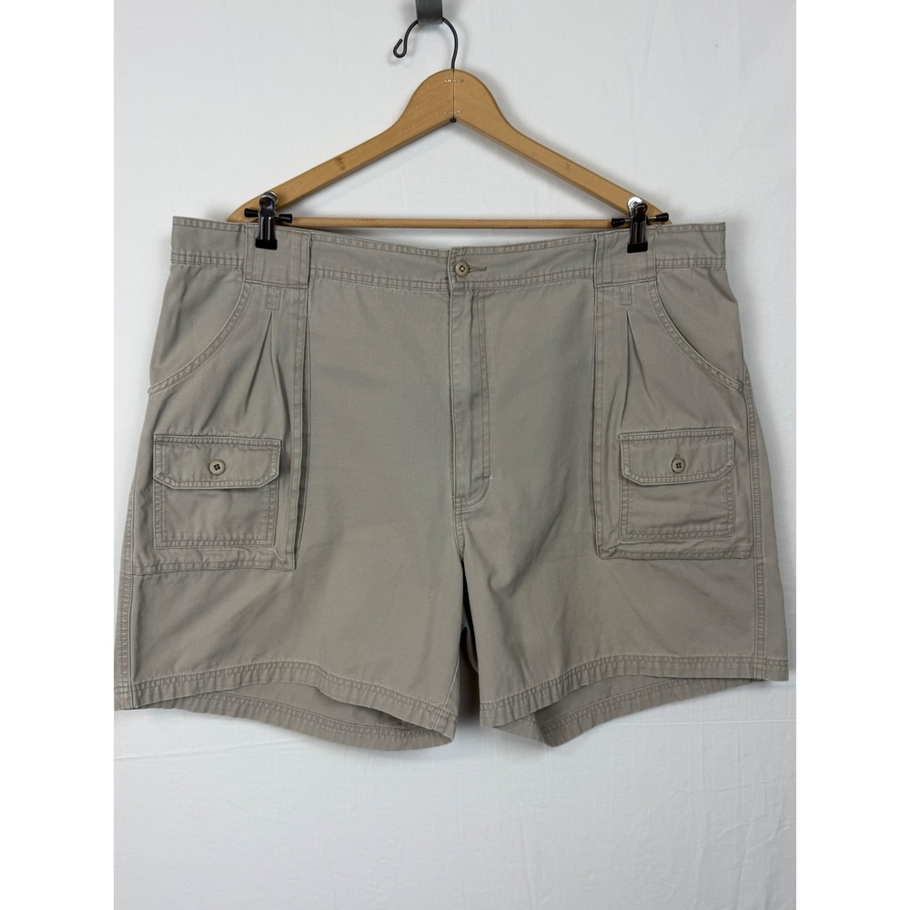 Cabela's Men's 7-Pocket Hiker Shorts Tan Cotton Canvas Travel Cargo Utility 46